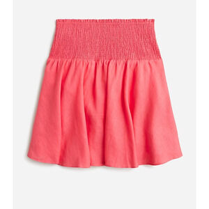 NWT J Crew Smocked Linen Skirt XS Guava Pink J.Crew BG546 90s Y2K